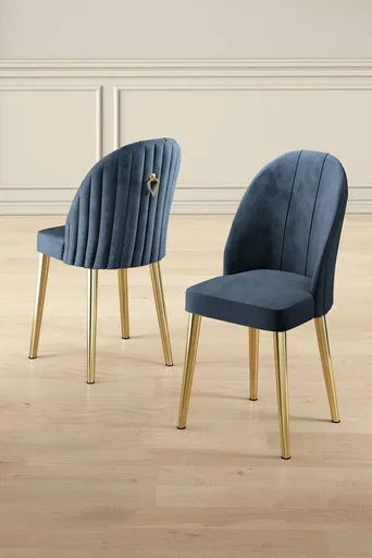 Sada židlí (4 kusy) Mara - Anthracite, Gold