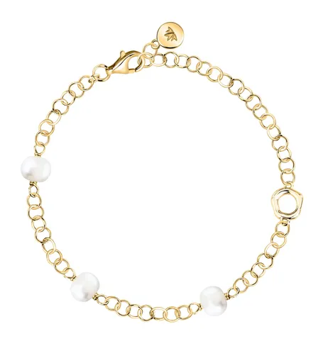 Morellato Výrazný pozlacený náramek s říčními perlami Perla SXU48
