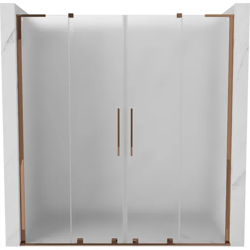 MEXEN/S Velar L Duo posuvné sprchové dveře 180, dekor, růžové zlato 871-180-003-32-60