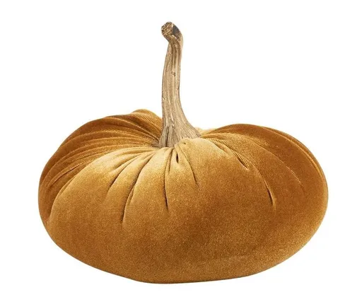 Oranžová sametová dekorativní dýně Pumpkin S - 19*20*19cm Mars & More