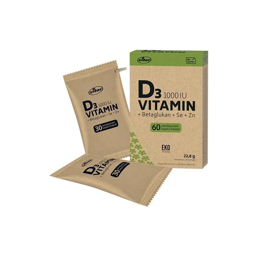 Vitar EKO Vitamin D3 1000 IU + betaglukan 60 kapslí