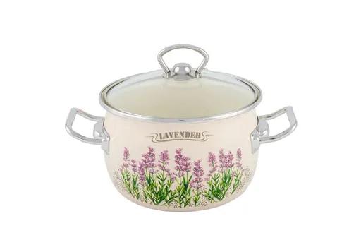 TORO Smaltovaný hrnec s poklicí 3,5l levandule