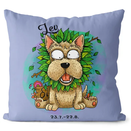 Polštář Psí znamení – lev (Velikost: 55 x 55 cm)