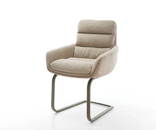 Jídelní židle Abelia-Flex s područkami mix materiálů béžová