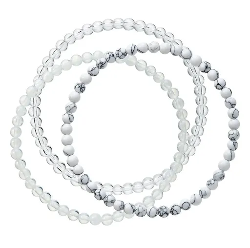 Evolution Group - Pavona Elegantní set korálkových náramků 43043.3 bílý