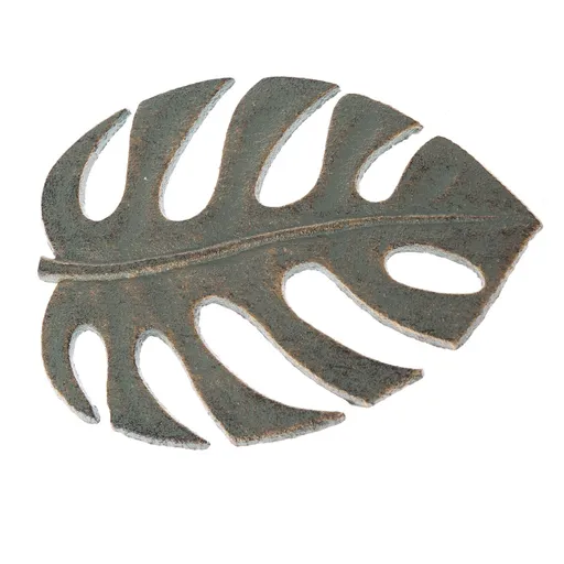 Litinová podložka pod hrnec List zelená, 16 x 20 cm