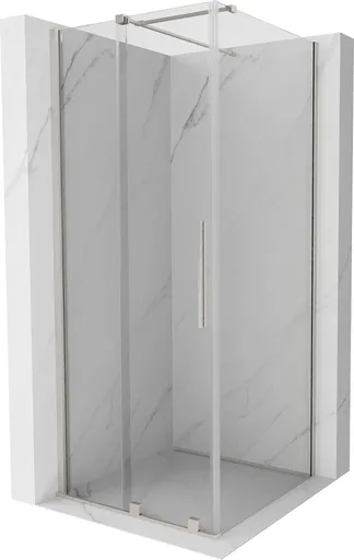 MEXEN/S Velar sprchový kout, posuvné dveře 100 x 100, transparent, nikl kartáčovaná 871-100-100-01-97