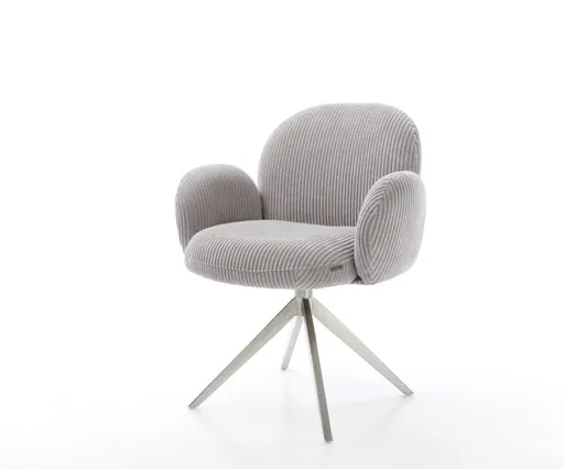 Otočná židle Nube-Flex s područkami Šňůra stříbrno-šedá Křížový