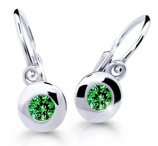 Cutie Jewellery Dětské náušnice z bílého zlata C2589-10-X-2 zelená