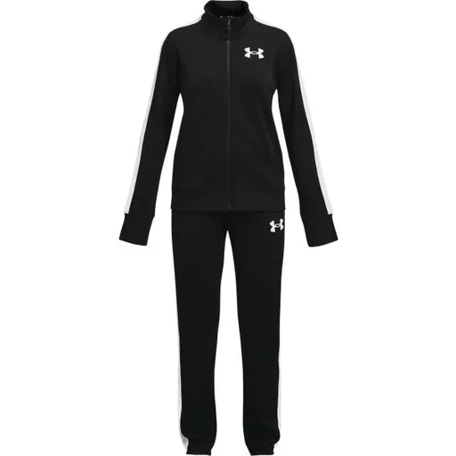 Under Armour EM KNIT TRACK SUIT Dívčí sportovní souprava, černá, velikost L