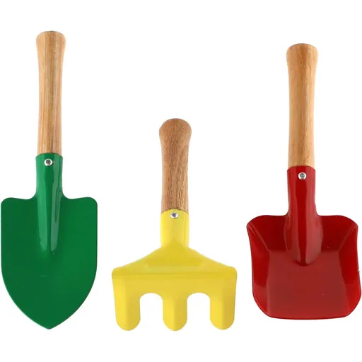 Nářadí zahradní dětské 3ks kov, dřevo