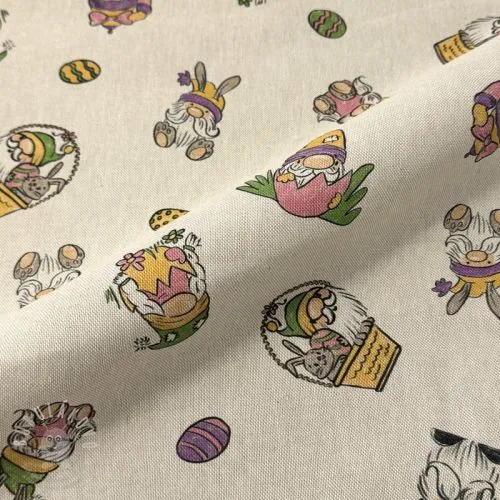 Dekorační látka Linenlook Tomte Easter Egg digital print