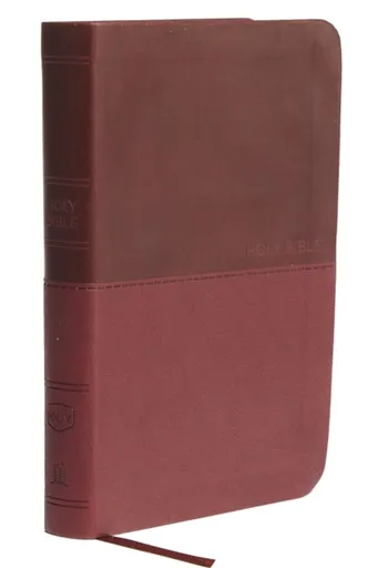 NKJV, Thinline Bible, Compact, Leathersoft, Burgundy, Red Letter, Comfort Print - Thomas Nelson