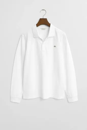 POLOKOŠILE GANT SHIELD LS PIQUE RUGGER WHITE