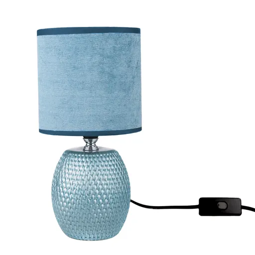 Keramická stolní lampa Luna, modrá, 13 x 26,5 x 13 cm