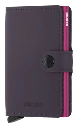 Kožená mini peněženka Secrid Miniwallet Matte Dark Purple-Fuchsia