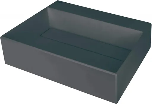 DEANTE Correo antracit Granitové umyvadlo na desku, s krycí deskou CQR_TU5M