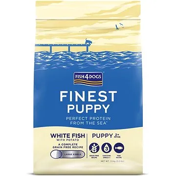 FISH4DOGS Granule velké pro štěňátka Finest bílá ryba s bramborami 1,5 kg, 2m+ (5056008807719)