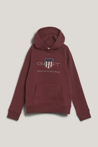 MIKINA GANT ARCHIVE SHIELD HOODIE WINE RED