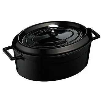 LAVA METAL Litinový hrnec oválný 29cm - černý (LVOTC29K2BL)