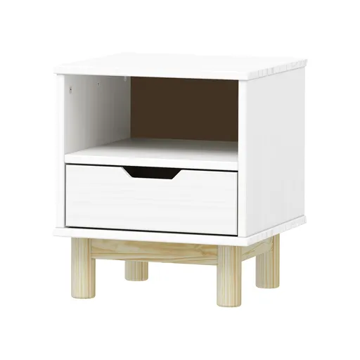 Noční stolek 1 zásuvka BONITO 2 bílý lak