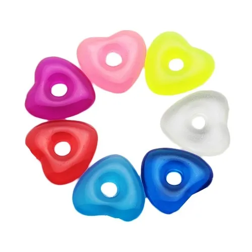 Akrylové barevné srdíčko na piercing - přívěsek na činku - Barva: Modrá