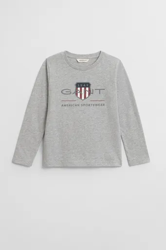 TRIČKO GANT ARCHIVE SHIELD LS T-SHIRT LIGHT GREY MELANGE