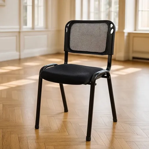 Konferenční židle černá, kovový rám, stohovatelná