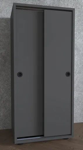 VCM Kancelářská skříň s posuvnými dveřmi Ulas 3-komorová, antracitová