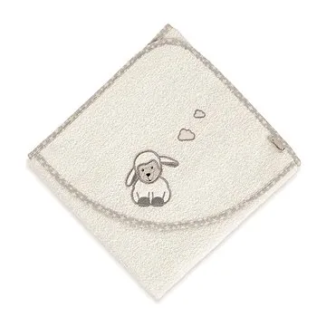 Sterntaler Froté osuška s kapucí 80 × 80 cm ovečka Stanley, krémová 7101978 (4055579006119)