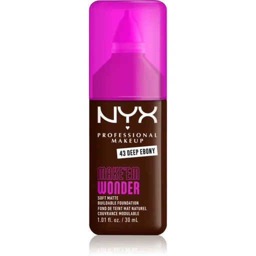 NYX Professional Makeup Make ‘Em Wonder lehký matující make-up odstín 43 Deep Ebony 30 ml