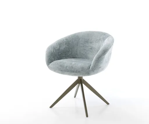 Otočná židle Vinka-Flex s područkami žinylka pastelově modrá