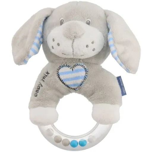 BABY MIX PES Plyšové chrastítko, šedá, velikost