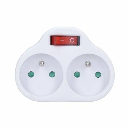 Solight Rozbočka s vypínačem 2dílná, bílá