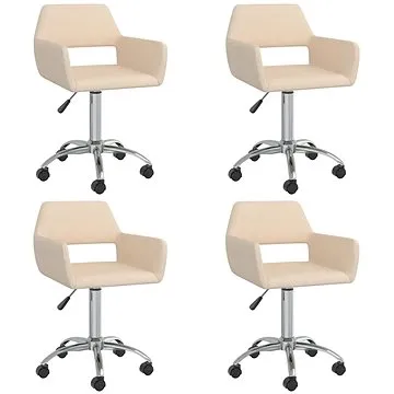 Otočné jídelní židle 4 ks krémové textil, 3089332 (3089332)