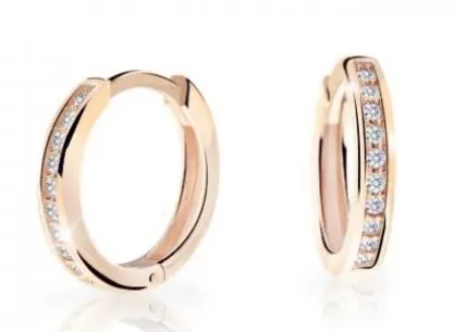 Cutie Diamonds Dětské kruhové náušnice z růžového zlata s brilianty C3344-10-10-X-4-D