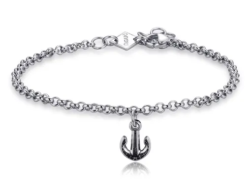 S'Agapõ Ocelový náramek pro muže Kotva Charisma SHS19