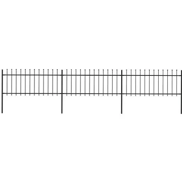 Zahradní plot s hroty ocelový 5,1×0,8 m černý 277604 (277604)