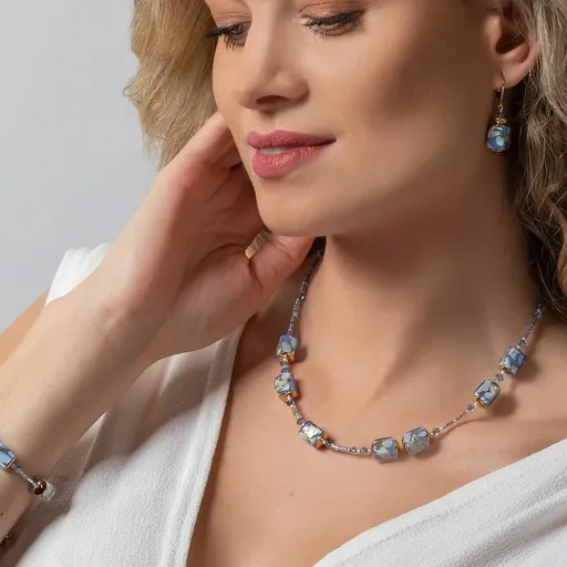 Lampglas Náhrdelník Heavenly Glow 2 s 24karátovým zlatem v perlách Lampglas NCU60