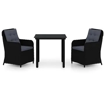 3dílný zahradní jídelní set černý, 3099559 (3099559)