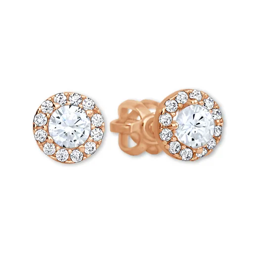 Soliter Slušivé náušnice z růžového zlata s čirými krystaly 239 001 00806