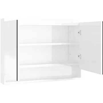 Shumee Koupelnová skříňka se zrcadlem 80 × 15 × 60 cm, MDF, zářivě bílá (331532)