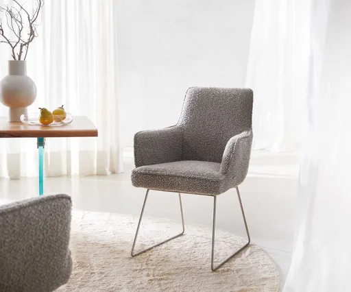 Jídelní židle Heira-Flex podnož nerezová ocel bouclé