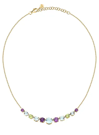 Morellato Luxusní pozlacený náhrdelník s barevnými zirkony Tesori Eterni SAXN38