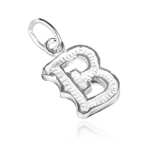 Přívěsek ze stříbra 925 - písmeno B s vroubky