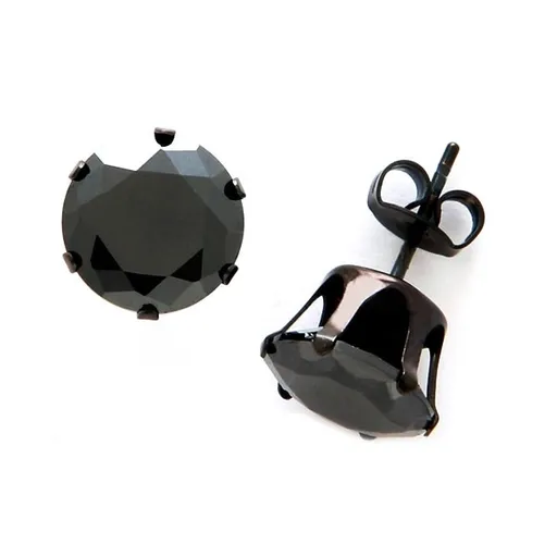 Náušnice z oceli - krystal zirkonu