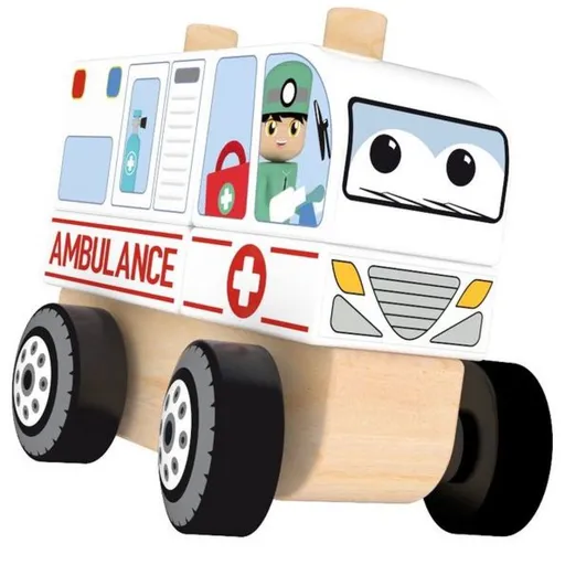 J'ADORE Skládací Dřevěné auto - ambulance