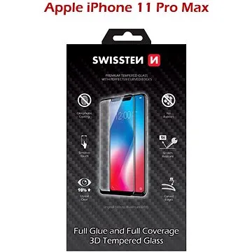 Swissten 3D Full Glue pro iPhone 11 PRO MAX černé (64701828)