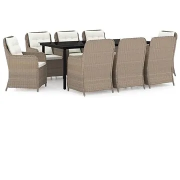 9dílný zahradní jídelní set hnědý, 3099558 (3099558)