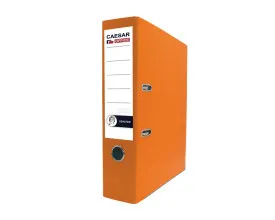 Pořadač A4 8cm pákový Senator Rado prešpán oranžový prstokroužek kov. lišty